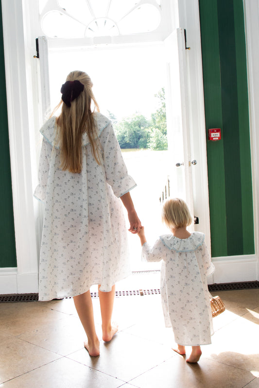 Harriet Jane London Bunny print womens organic muslin cotton nightgown matching mum and daughter set