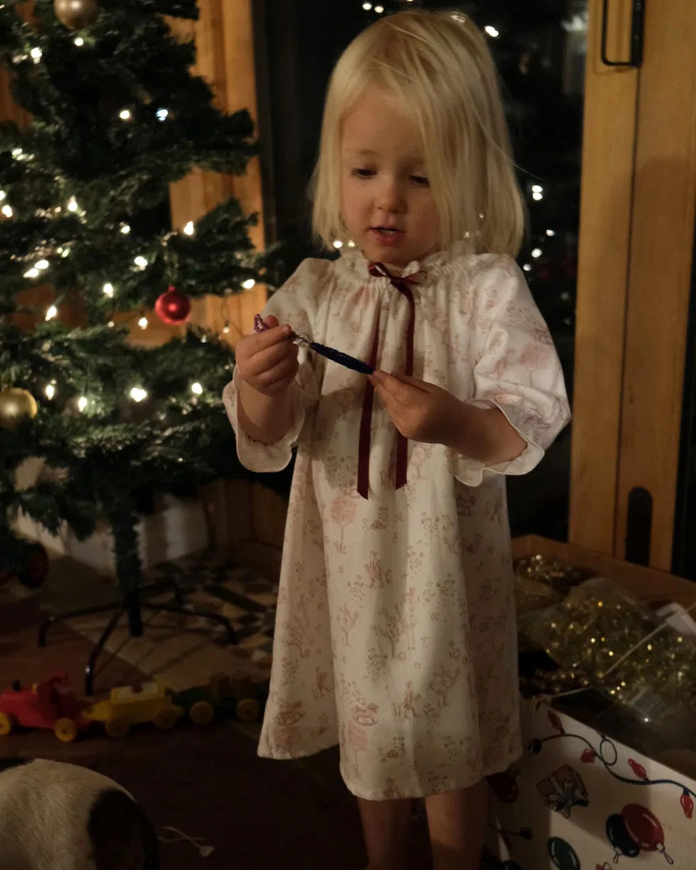 Cordelia Toile white girls cotton traditional nightie Christmas gift