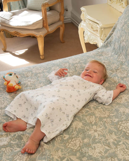 The Meadow bunny organic muslin cotton baby nightie unisex boys girls