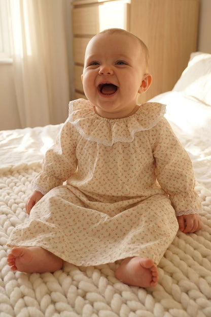 ditsy rose floral cotton baby nightie newborn