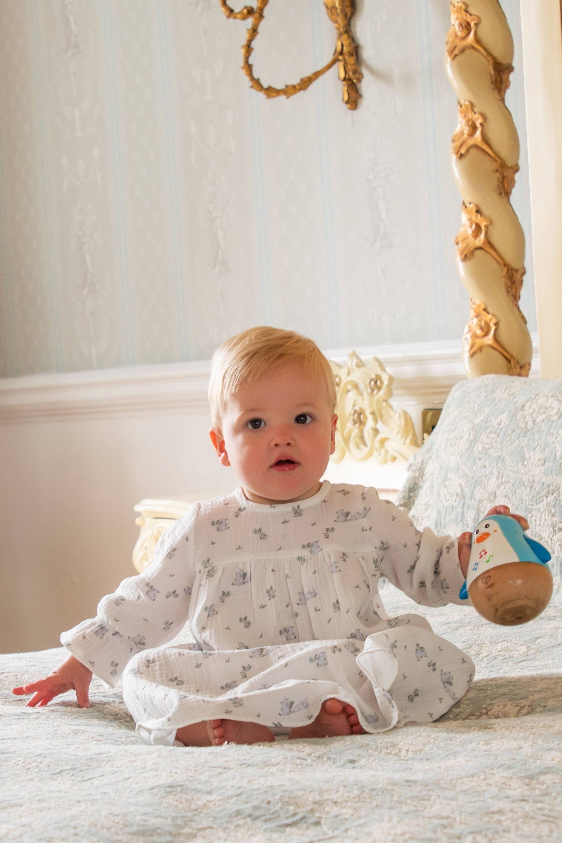 traditional white baby organic cotton nightie boys girls unisex